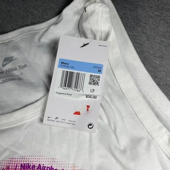 NWT Nike Mens Medium White Airphoria Nike Graphic Tank Top Size  The Nike Tee - Picture 3 of 5